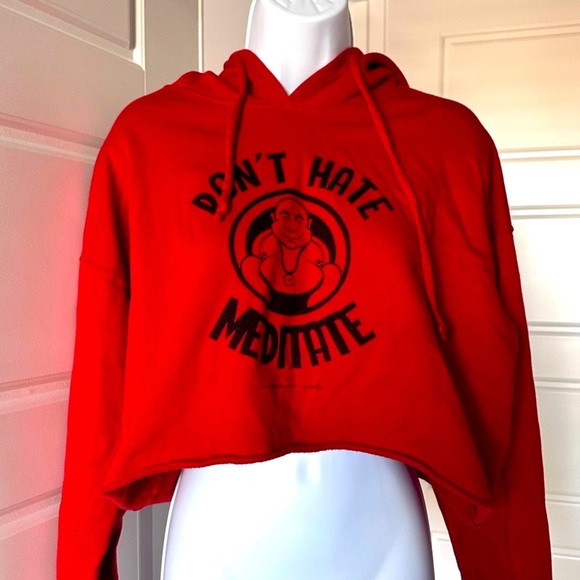 Niyama Sol Red Graphic Hoodie - Don't Hate Meditate - Picture 1 of 4